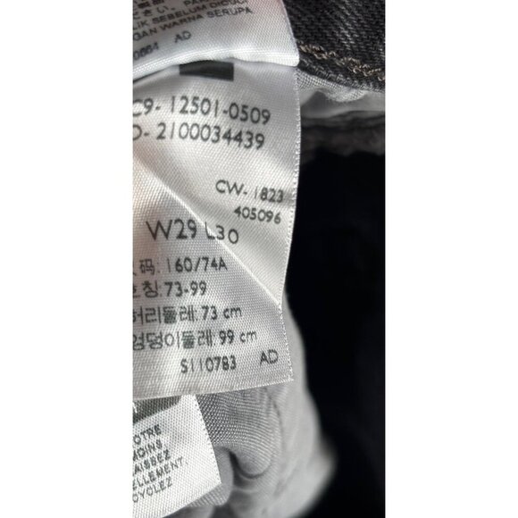 VTG Levi’s 501 Mens Button Fly Big E Red Tab Jeans Black Gray Denim Size W29 L30 - Picture 3 of 13